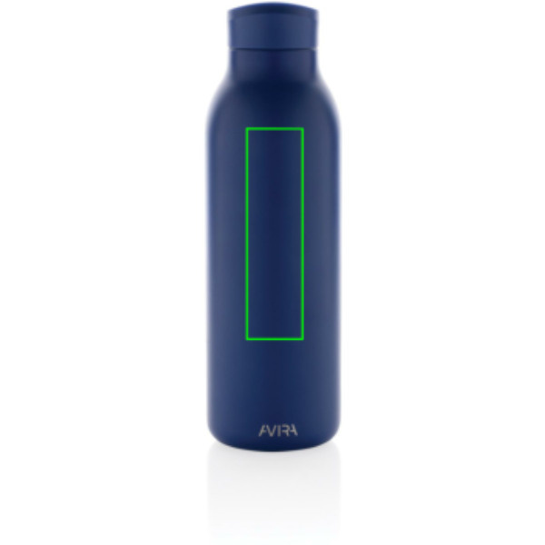 Gourde Avira Avior en acier recyclé RCS 500 ml: Emplacement du logo – partie supérieure de la face avant du produit