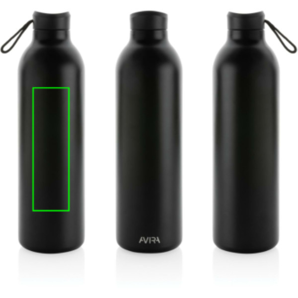 Gourde Avira Avior en acier recyclé RCS 1 l: Emplacement du logo – côté gauche du produit