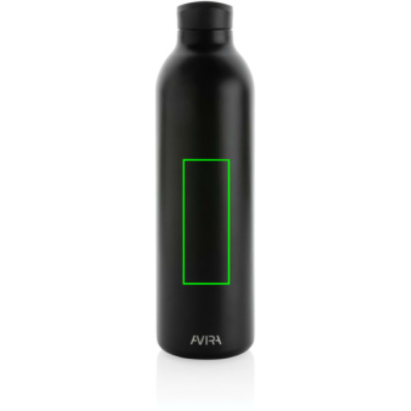 Gourde Avira Avior en acier recyclé RCS 1 l: Emplacement du logo – centre de la face avant du produit