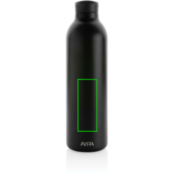 Gourde Avira Avior en acier recyclé RCS 1 l: Emplacement du logo – partie inférieure de la face avant du produit