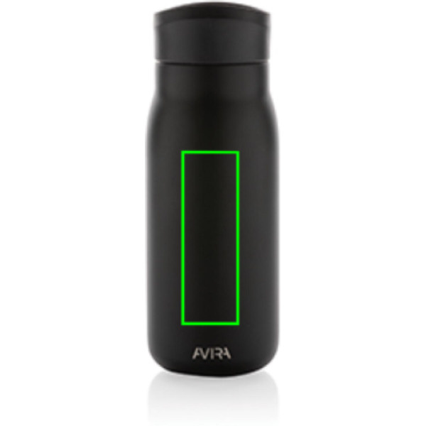 Mini-gourde de voyage Avira Ain en acier recyclé RCS 150 ml: Emplacement du logo – face avant du produit