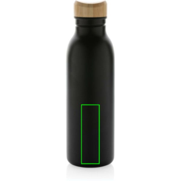 Gourde Avira Alcor en acier recyclé RCS à simple paroi 600 ml: Emplacement du logo – partie inférieure de l’arrière du produit