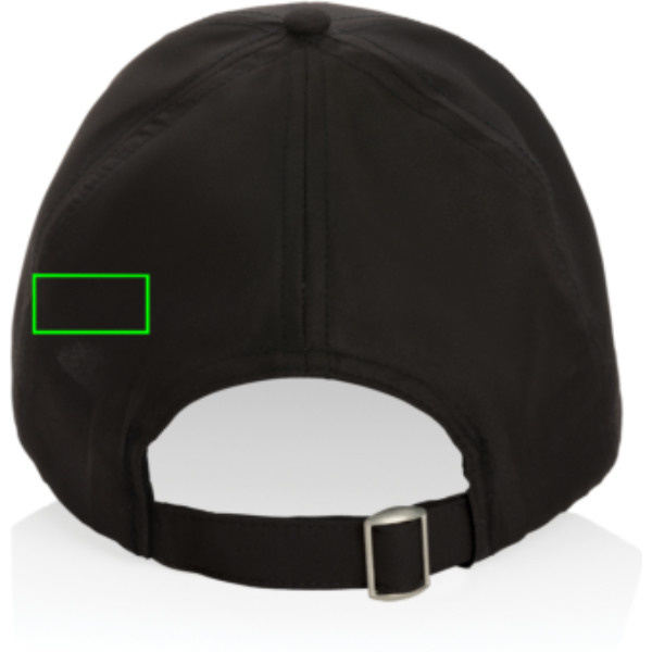 Casquette de sport Impact AWARE™ en RPET à 6 panneaux: Emplacement du logo — Arrière du produit, à gauche