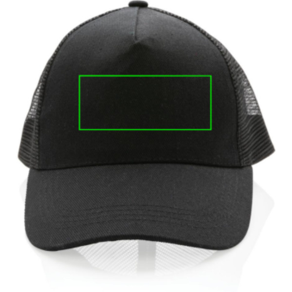 Кепка водителя грузовика Impact AWARE™ из хлопка с начесом, 5 панелей, 190 г: Место нанесения логотипа – передняя сторона изделия