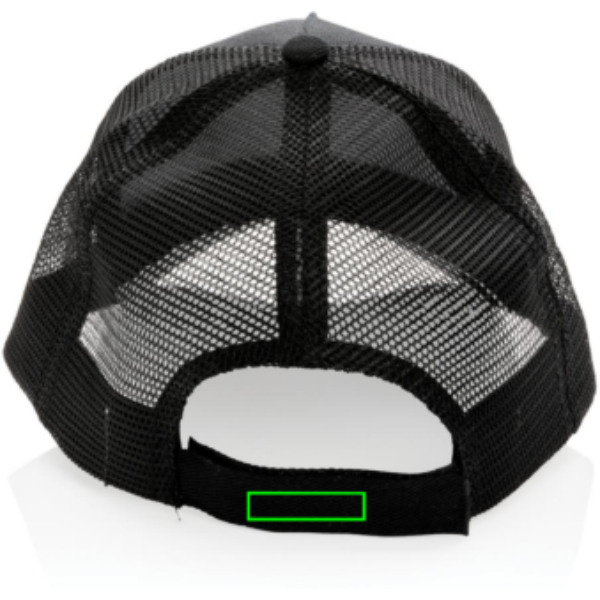 Кепка водителя грузовика Impact AWARE™ из хлопка с начесом, 5 панелей, 190 г: Место нанесения логотипа – ремешок