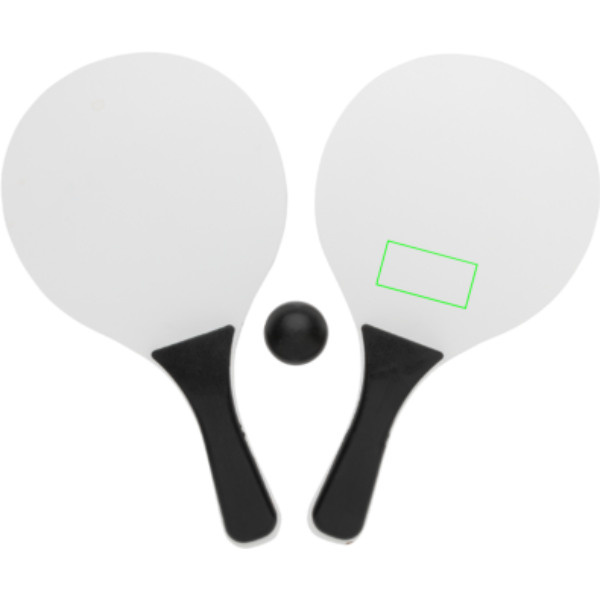 Set de raquettes de plage: Emplacement du logo – face arrière du produit