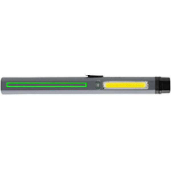 Lampe stylo Gear X en plastique recyclé RCS, rechargeable par USB: Emplacement du logo – face avant du produit