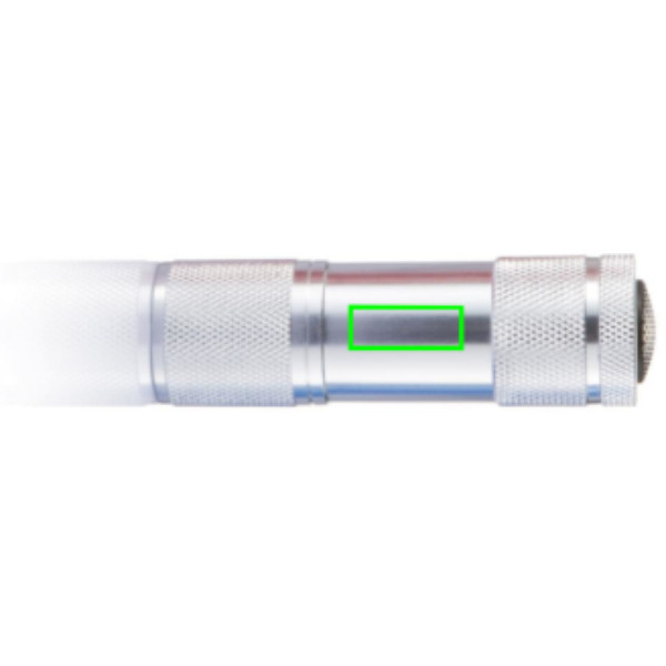 Lampe torche en aluminium Quattro: Emplacement du logo – face avant du produit