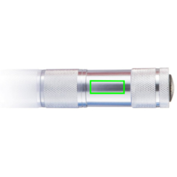 Lampe torche en aluminium Quattro: Emplacement du logo – face arrière du produit