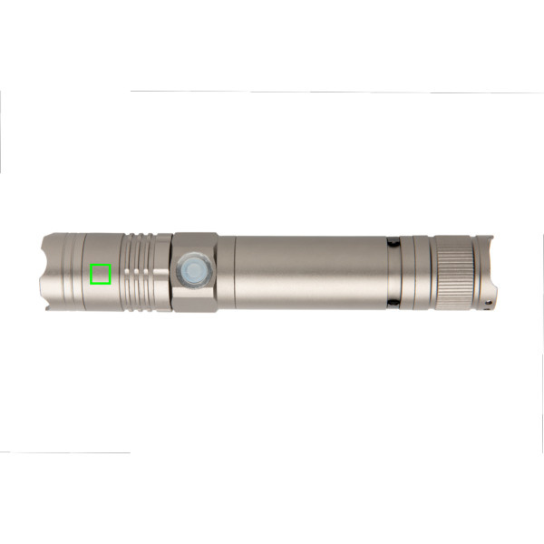 Lampe torche rechargeable 3 W: Emplacement du logo – partie supérieure de la face avant du produit