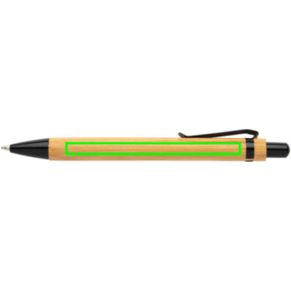 Stylo à bille en bambou: Emplacement du logo – corps du stylo
