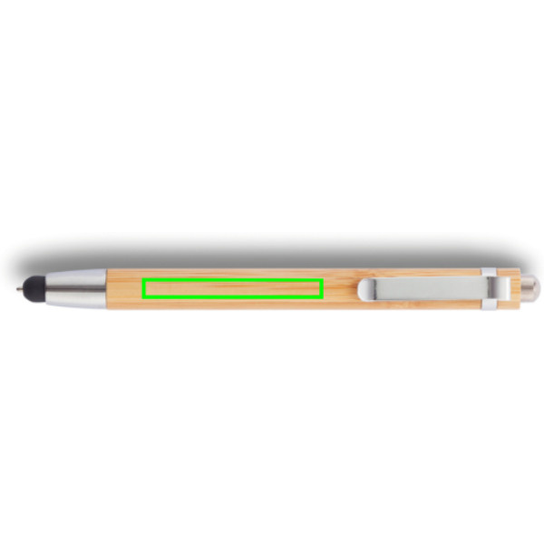Stylo tactile en bambou: Emplacement du logo — Corps du stylo