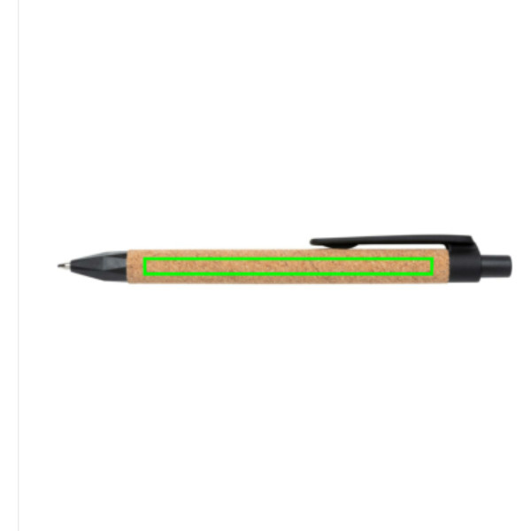 Stylo Write en paille de blé et liège: Emplacement du logo — à côté du clip