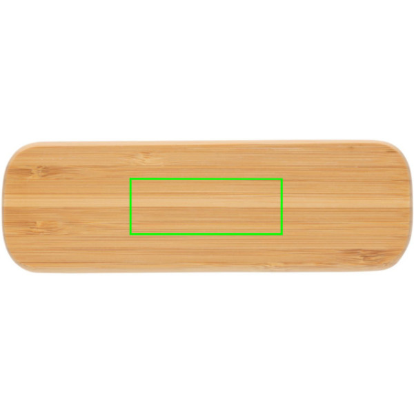 Stylo en bambou dans un coffret: Emplacement du logo – boîte