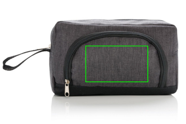 Trousse de toilette classique bicolore: Emplacement du logo – face avant du produit