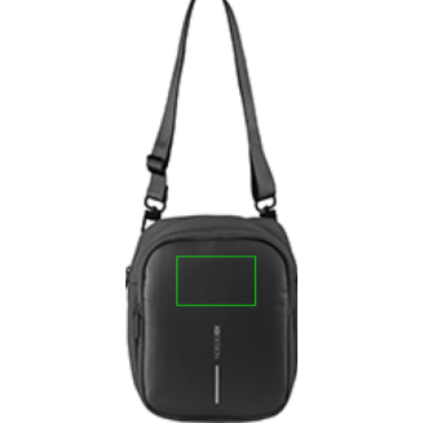 Box Sling: Logotipa izvietojums – izstrādājuma priekšpuses augšdaļa