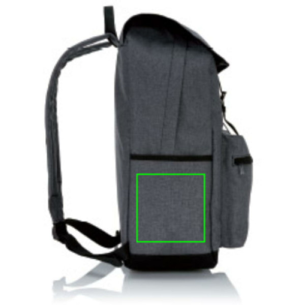 Laptop backpack with magnetic buckle straps: Logo position – right side of the product