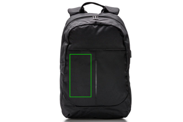 Sac à dos pour ordinateur Power USB: Emplacement du logo – partie avant gauche du produit