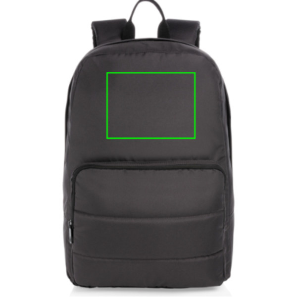 Plecak na laptopa Impact AWARE™ RPET Basic 15,6 cala: Położenie logo — przód produktu