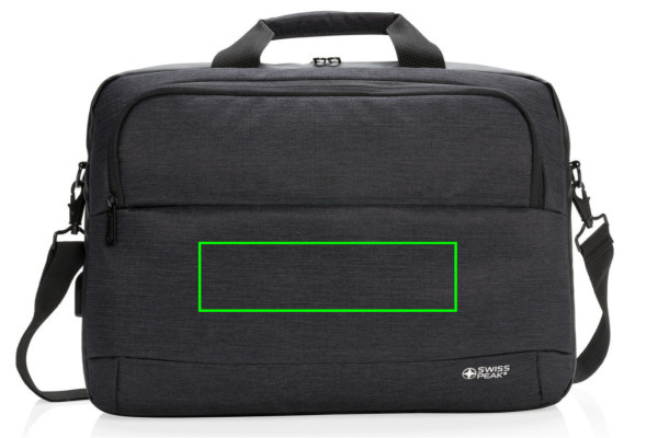 Sacoche moderne pour ordinateur 15 pouces: Emplacement du logo – centre de la face avant du produit