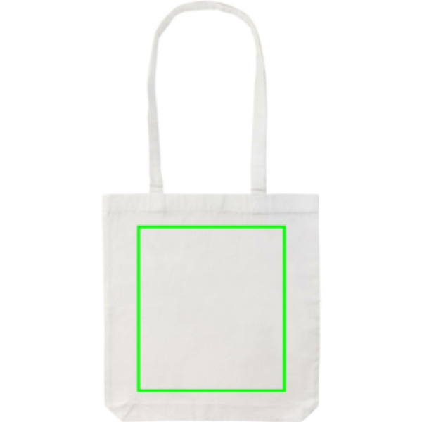 Impact Aware™ recycelte Baumwolltasche: Logoposition – Vorderseite des Produkts