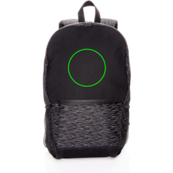 AWARE™ RPET Reflective laptop backpack: Logo position – upper front of the product