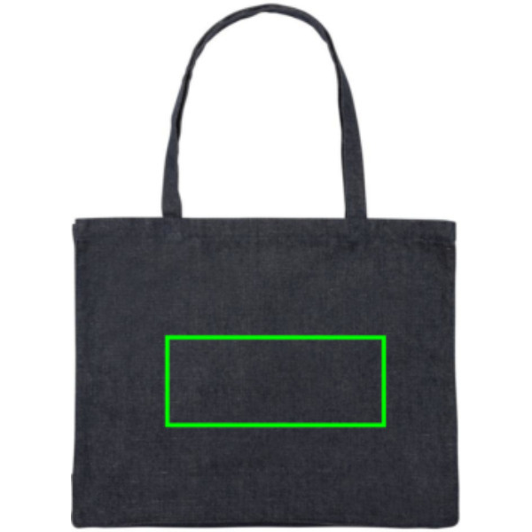 Impact AWARE™ recycled denim shopper: Logo position – front of the product