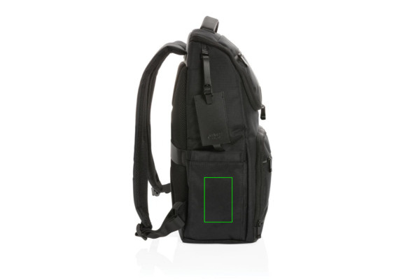 Swiss Peak AWARE™ RPET Voyager 15.6" laptop backpack: Logo position – left side of the product