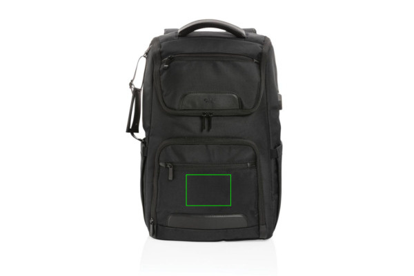 Swiss Peak AWARE™ RPET Voyager 15.6" laptop backpack: Logo position – lower front of the product