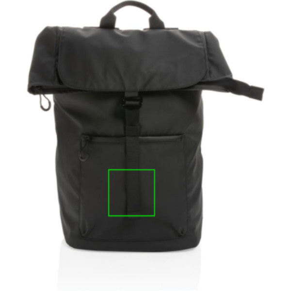 Impact AWARE™ RPET water resistant 15.6" laptop backpack: Logo position – lower front of the product