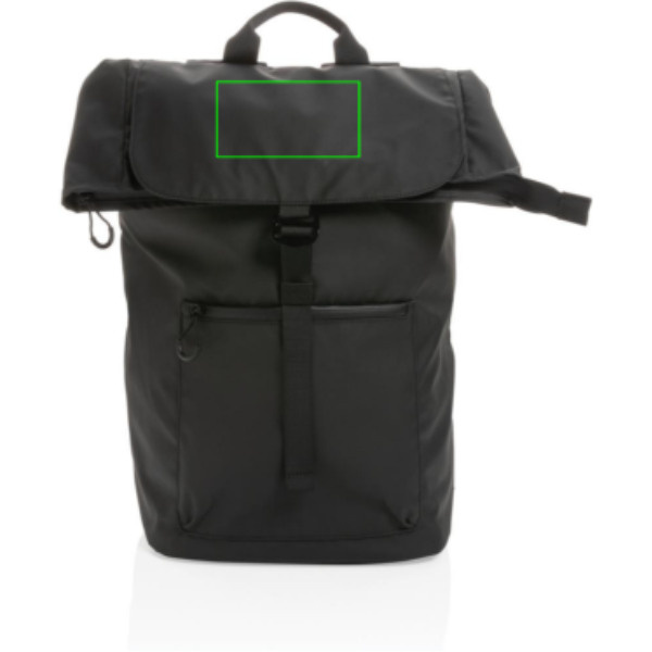 Impact AWARE™ RPET water resistant 15.6" laptop backpack: Logo position – upper front of the product