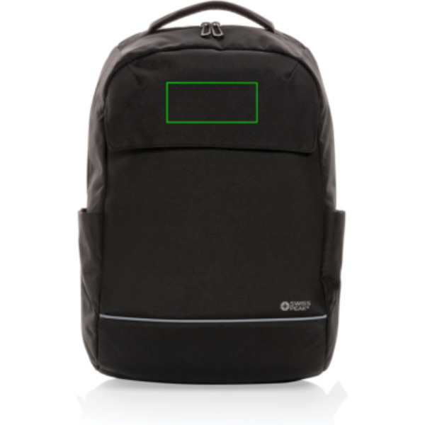 Swiss Peak Brooke AWARE™ RPET daily 15.6" laptop backpack: Logo position – upper front of the product