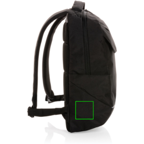Swiss Peak Brooke AWARE™ RPET daily 15.6" laptop backpack: Logo position – left side of the product