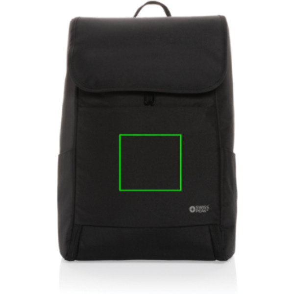 Swiss Peak Fern AWARE™ RPET all over zipper 15.6" backpack: Logo position – centre front of the product
