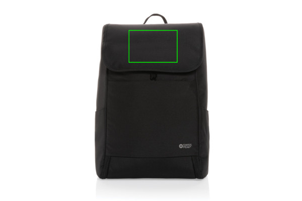 Swiss Peak Fern AWARE™ RPET all over zipper 15.6" backpack: Logo position – upper front of the product