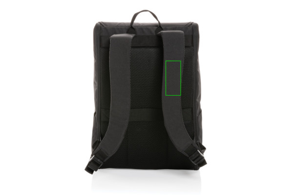 Swiss Peak Fern AWARE™ RPET all over zipper 15.6" backpack: Logo position – strap: left side