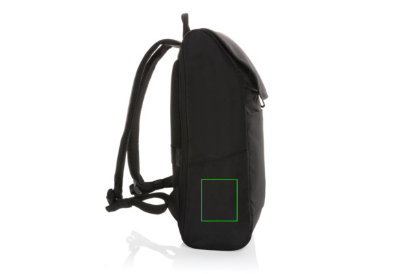 Swiss Peak Fern AWARE™ RPET all over zipper 15.6" backpack: Logo position – left side of the product
