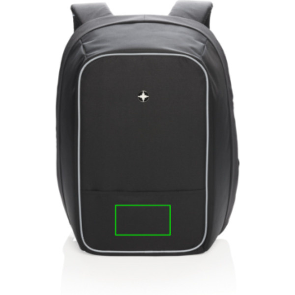 Swiss Peak 15,6" Anti-Diebstahl Laptop-Rucksack: Logoposition – unterer Bereich der Produktvorderseite
