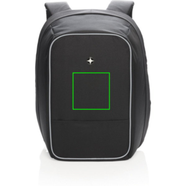 Swiss Peak 15,6" Anti-Diebstahl Laptop-Rucksack: Logoposition – Mitte der Produktvorderseite