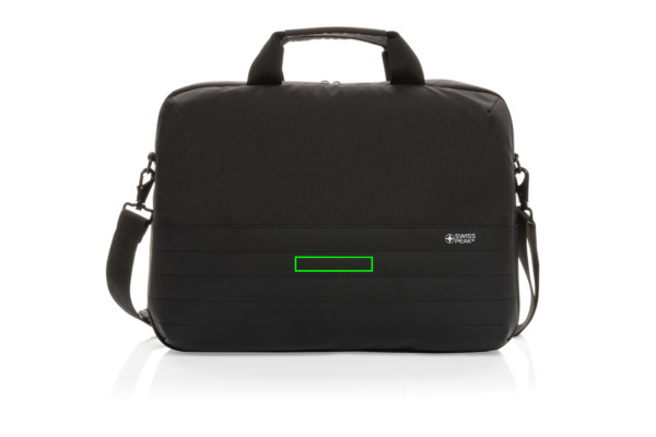 Swiss Peak AWARE™ RFID 15,6" Laptoptasche: Logoposition – unterer Bereich der Produktvorderseite