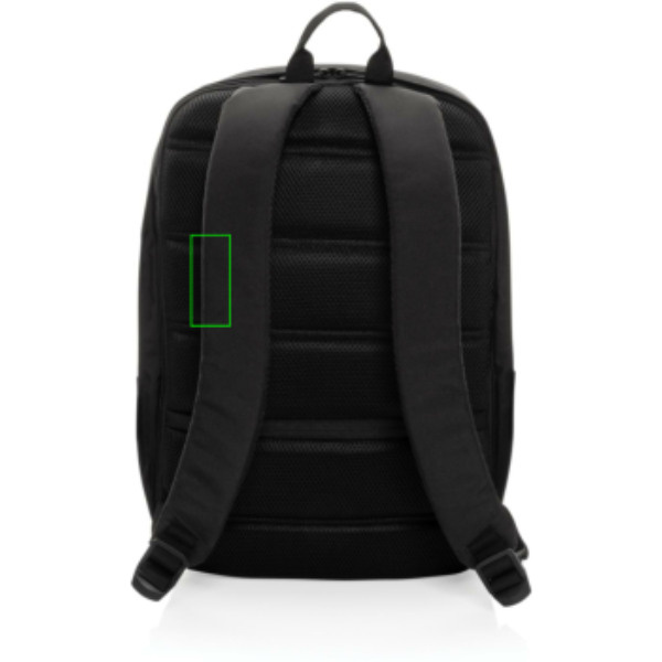 Swiss Peak AWARE™ anti-ficktjuv RFID 15.6" laptopryggsäck: Logotypens placering – rem: vänster sida
