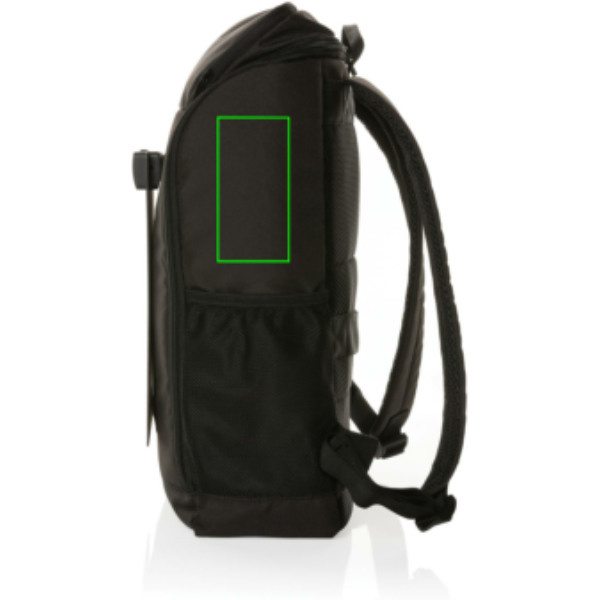 Pedro AWARE™ RPET luksuslik seljakott 5 W päikesepaneeliga: Logo asukoht – toote parem külg