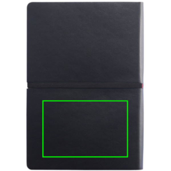 Carnet A5 Deluxe à couverture souple: Emplacement du logo – partie inférieure de l’arrière du produit