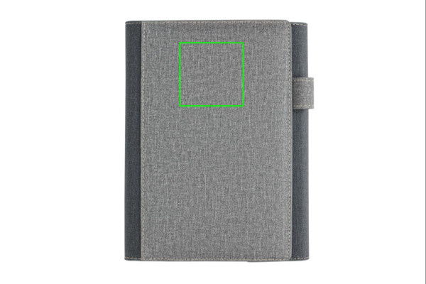 Protège-carnet A5 Deluxe design: Emplacement du logo – partie supérieure de la face avant du produit