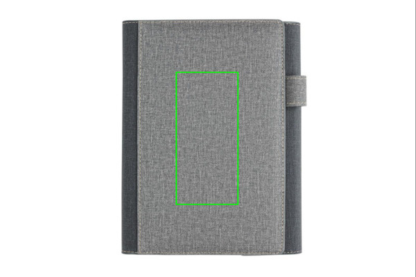 Protège-carnet A5 Deluxe design: Emplacement du logo – centre de la face avant du produit