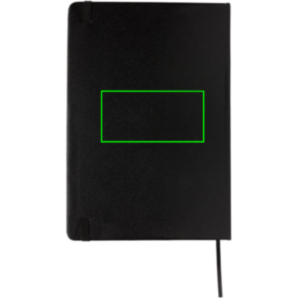 Carnet classique A5 à couverture rigide: Emplacement du logo – centre de l’arrière du produit