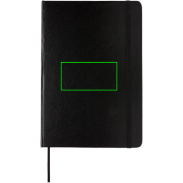 Carnet classique A5 à couverture rigide: Emplacement du logo – centre de la face avant du produit