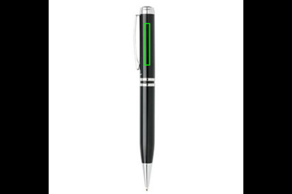 Ensemble carnet rechargeable et stylo: Emplacement du logo — à côté du clip