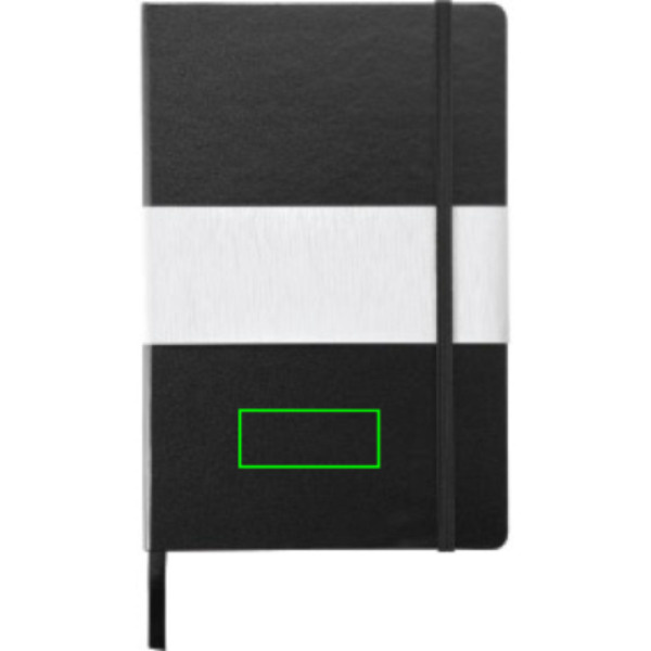 Carnet Deluxe A5 à couverture rigide: Emplacement du logo – partie inférieure de la face avant du produit