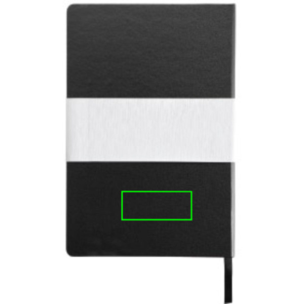 Carnet Deluxe A5 à couverture rigide: Emplacement du logo – partie inférieure de l’arrière du produit
